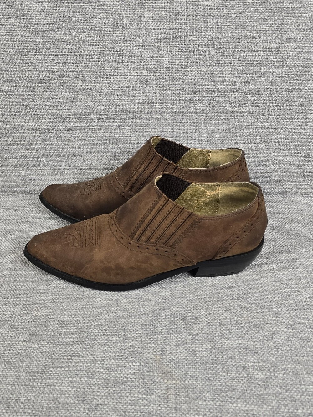 Dingo Low Cut Brown Western Ankle Booties Womens Sz 7.5M